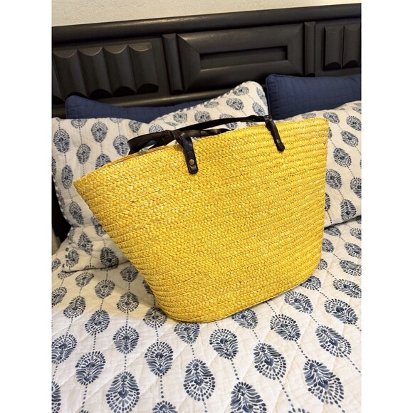 Neiman Marcus Handbags - Large Everyday Straw Woven Summer Tote Bag Beach Fashion Handbag Shoulder Purse